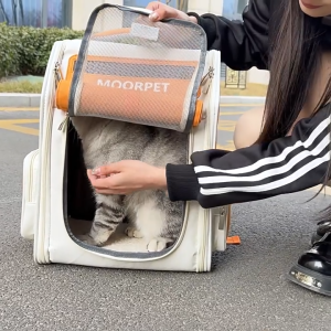 AJPET Breathable Large Pet Carrier Backpack Cat Carrier bag Portable Outdoor Travel Foldable Beg Kucing Besar 貓包