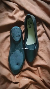 Womens black shoes Korean style fashionable non-slip waterproof rubber suitable for office work and school