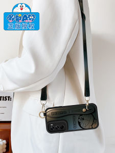 เคสโทรศัพท์มือถือ Oppo Reno12 ดีไซน์การ์ตูน Doraemon พร้อมสายสะพายไหล่แบบสะพายข้าง สายรัดข้อมือ สำหรับผู้หญิง รุ่นใหม่