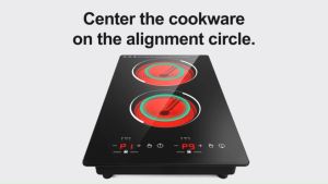 LaHome Infrared Stove 2 Burner Stove Top Electric Cooktop Buit-in Ceramic Glass Surface Timer Non Induction Hot Plate Inverter Countertop（Super Energy Saving ）Electric Cooker Portable with LED Display Electric Hob Portable