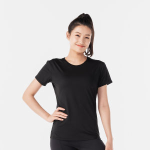 Áo Thun Nữ Decathlon Nhanh Khô Mùa Hè Thể Dục Chạy Bộ Yoga Rộng Rãi Tay Ngắn Thể Thao Áo Thun Cổ Tròn Thoáng Khí Co Giãn