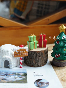 ของตกแต่งกล่องตาบอดธีมคริสมาสต์น้ำแข็งน้ำแข็งบ้านน้ำแข็งขั้วโลกบ้านหิมะชุดของขวัญแบบเสียบปลั๊กของตั้งโชว์ต้นคริสต์มาสอุปกรณ์ประกอบฉาก