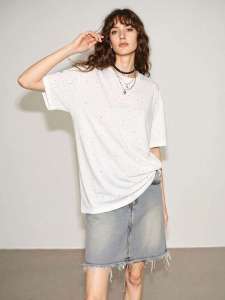 Basic House | Black Sequin Summer T-Shirt Cotton