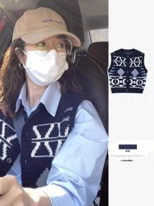 Early Autumn College Style Knitted Open Cardigan Vest Womens Fashion Layering Shirt 2024 New High-End Feel Sweet Pattern