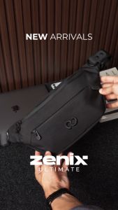 Culture Basic | Zenix Ultimate Waistbag | Tas Selempang Pria Waterproof | Tas Pinggang Hitam Polos Multifungsi Cowok | Kado Pasangan