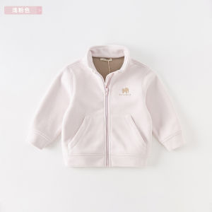 Anti-Static Childrens Fleece Jacket 2025 Autumn Style Boys Girls Clothes Soft Cozy Outerwear Warm Stand Collar Zipper Closure