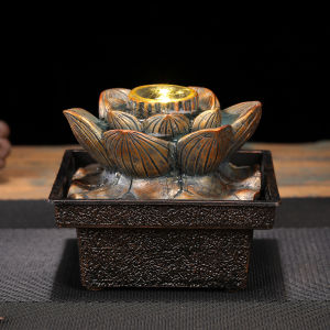 Desktop ornament flowing water fountain living room humidifier Southeast Asian home decor lotus-shaped opening water feature home small ornament