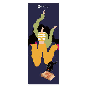 แผ่นรองโยคะยางธรรมชาติแบบพกพาบางเฉียบพับได้สำหรับเดินทาง แผ่นรองออกกำลังกายป้องกันการลื่น แผ่นรองโยคะ MELORGA