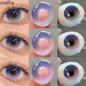 Lens Kính Áp Tròng EYESHARE 1 Cặp Màu Hồng Tím Dễ Thương Dùng Một Năm Chất Liệu HEMA Mềm Dành Cho Nữ Kiểu Tròn Trang Điểm Mắt Phong Cách Hàn Quốc