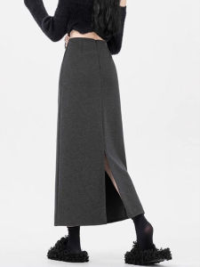 Elegant French Style A-Line Wool Midi Skirt