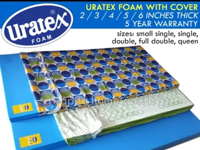 ORIGINAL URATEX FOAM MATRESS WITH COVER 6 inches