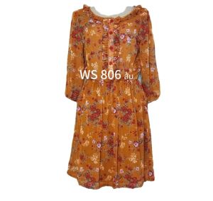 ชุดเดรสwcr ผ้าชีฟอง Free size (WS806)