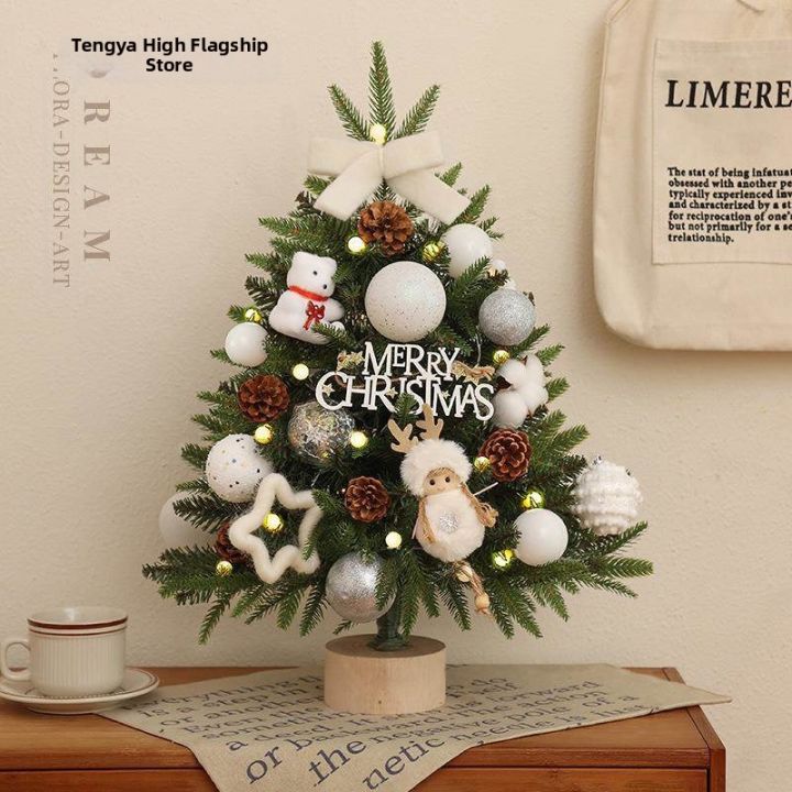 TENGYAGAO | Mini Snowy Flocked PE Christmas Tree Ornament | Lazada ...