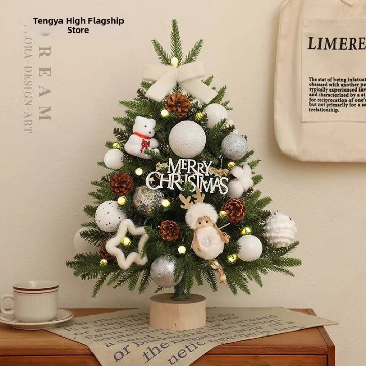 TENGYAGAO | Mini Snowy Flocked PE Christmas Tree Ornament | Lazada ...