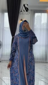 ANJANI GAMIS DRESS BIRU TWILL UNIQLO