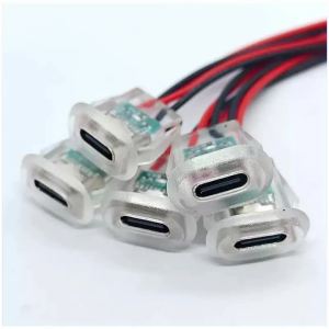 1PCS USB-C Socket Female Head 2/4/6P Type-C With Buckle High Current Fast Charging Desk Lamp Electric Vehicle Car USB Connector