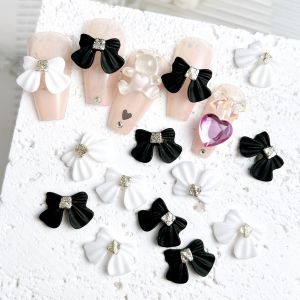 30PCS 3D Solid Color Classic Bow Resin Nail Charms Sweet Small Fragrant Style Bow Nail Art Decorations DIY Hairpin Nails Parts