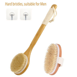 Back Scrubber Body Shower Brush: Anti Slip Long Handle Bath Brush with Stiff and Soft Bristles - Showering Exfoliator for Women