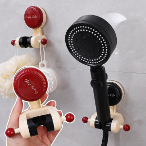 ถ้วยดูดประเภทผู้ถือฝักบัวอาบน้ำแบบพกพาที่ถอดออกได้ปรับหัวฝักบัวหัวฉีดมือถือวงเล็บ Punch ฟรีหลายมุมหมุนวงเล็บอาบน้ำ