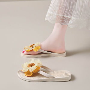 JIFANPAUL | Elegant Straw Flower Flat Beach Sandals New 2026