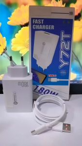 Charger 180W Untuk Handphone Y72T Quick Charge3.0 Batok Adaptor + Kabel Data Type C & Micro Support Fast Charging