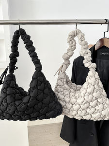 Cameron Leisurely Cloud Soft Heart Large Versatile Folded Shoulder Crossbody Bag for Men And Women Sweet Lady Style Polyester Lining