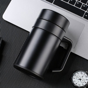 Large Capacity Stainless Steel Thermal Cup with Handle for Office Tea Brewing Mens Business Gifts Personalized Engraving