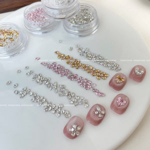 Kaniu-Shiny Zircon Crystal Manicure Butterfly Heart Shape Diamond Nail Decoration Accessory French Nail Art 1Box