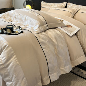 Luxurious Pure Cotton Bedding Set 100% Cotton High Density Weave Flax Linen Quilt Cover Light Luxury Main Bedroom Bedding