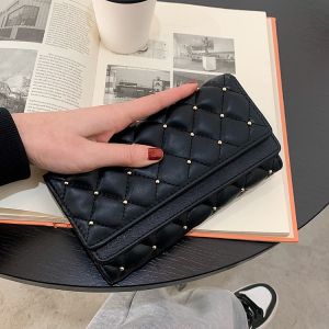 2025 New Diamond Grid Large Capacity Womens Wallet Long Style Fashionable Retro Texture Soft Leather Clutch Multi-Card Slot