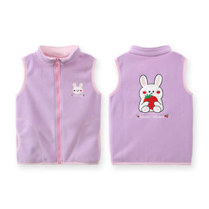 Thickened Fleece Vest for Children Boys And Girls Warmth Autumn Winter Double Layer Baby Coat Jacket Foldable Shoulder