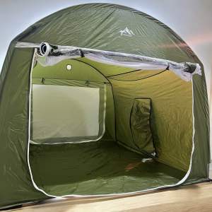 เคเจเต็นท์ติดแอร์เต็นท์มีมุ้งสำหรับแอร์เคลื่อนที่ทรงโดมโค้ง(สีเขียว)ขนาด5-7ฟุต ช่องใส่ใหญ่40x40x80ซมมีหลายขนาด