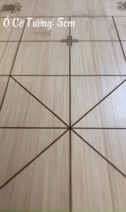 Bàn Cờ Trúc Khắc 2 Mặt - Bàn Cờ Tướng + Vây 19 dòng - Kích Thước 44 x 47 x2cm