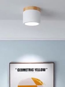 LED Ceiling Lamp Simplicity Wood Grain Down Lights Modern Creative Acrylic Macaroon Ceiling Light for Foyer Living Room Bedroom Dining Room Decorative Lighting