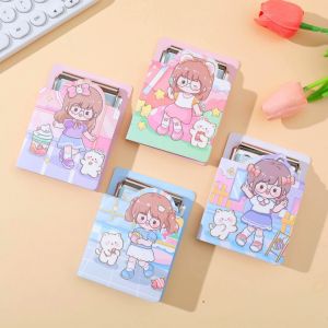 สมุดโน๊ต แบบมีคลิปหนีบ กระดาษโน้ต การ์ตูนน่ารัก พร้อมคลิปหนีบ สําหรับจดบันทึก นักเรียน เครื่องเขียน