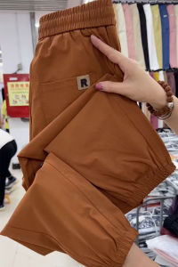 Quần Thể Thao Nam Mùa Hè Mới Ice Silk Nhanh Khô Nine Points Rộng Rãi Quần Dài Harem Thời Trang Quần Dài Thường Ngày