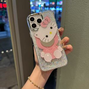 for Xiaomi Redmi 14C 13C 12C A3 A1 Note 14 13 12 Poco C65 X7 Pro Mi 14T 13T 12T 11T Kitty Mirror Phone Case