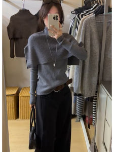 YUEZHONGWEI | Layered Cape Sweater Set 2 Pieces