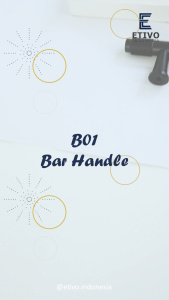 Etivo  B01 Knurled T Bar Handle Black | Tarikan Laci Hitam Texture Gagang Interior Tahan Karat Aluminium Alloy