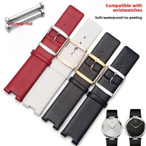 Woalmorn | Woalmorn Genuine Leather Watch Band Mens Style With Concave Design Suitable For CK K1S21120/K1S21102 Flat Interface Medium Thickness