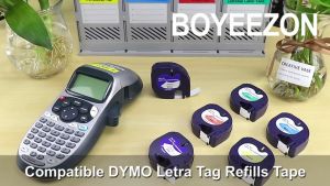 Compatible Dymo 91200 LetraTag Label Tape Refill Plastic / Paper 12mm x 4m 91331 91330 91201 12267 18769 18771 Black Print for Dymo Label Maker LT-100H S0883990 LT-100T XM 2000 QX50 XR