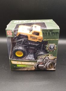 Yellow RC off-road monster truck with large wheels and rugged design. Rotate 360° feature. Wild Power branding. Suitable for outdoor play.