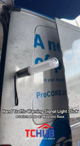 Hand Traffic Warning Signal Light Stick w/Magnetic Base