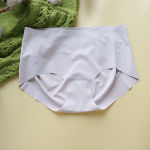 3rd Pieces 0 Yuan/Chocolate Silky Seamless Ice Silk Underwear Mid Waist Pure Color Skin Color and Thin Antibacterial Antibacterial Youth