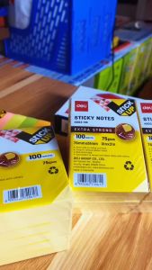 Giấy note Deli màu vàng 100 tờ - giấy nhớ 3inx3in
