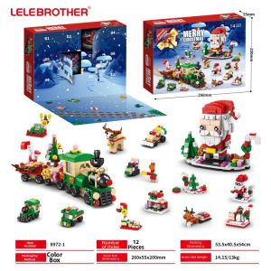HECAN | Countdown Calendar Building Blocks Toy Educational Assembling Santa Claus Gift Micro Pieces
