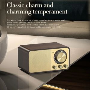 JY66 Bluetooth Speaker Retro Wooden High-Appearance Ins Portable Antenna Subwoofer Speaker Decorative Item