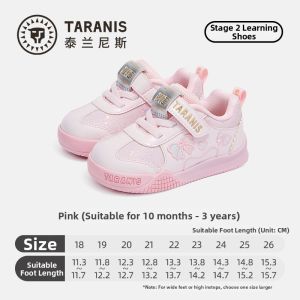TARANIS | Girls Walking Pink Princess Shoes Soft Sole