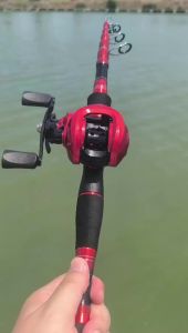 Deukio | DEUKIO Fishing Rod Reel Combo 1.8M 2.1M 2.4M Carbon Fiber Casting Rod and 7.2:1 Gear Ratio Left Handle Baitcasting Reel