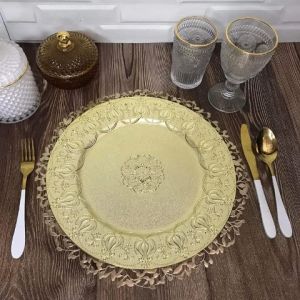 European Charger Plate: A 13 Inch Retro Palace Style Multi-Color Plate for Weddings & Hotel Parties